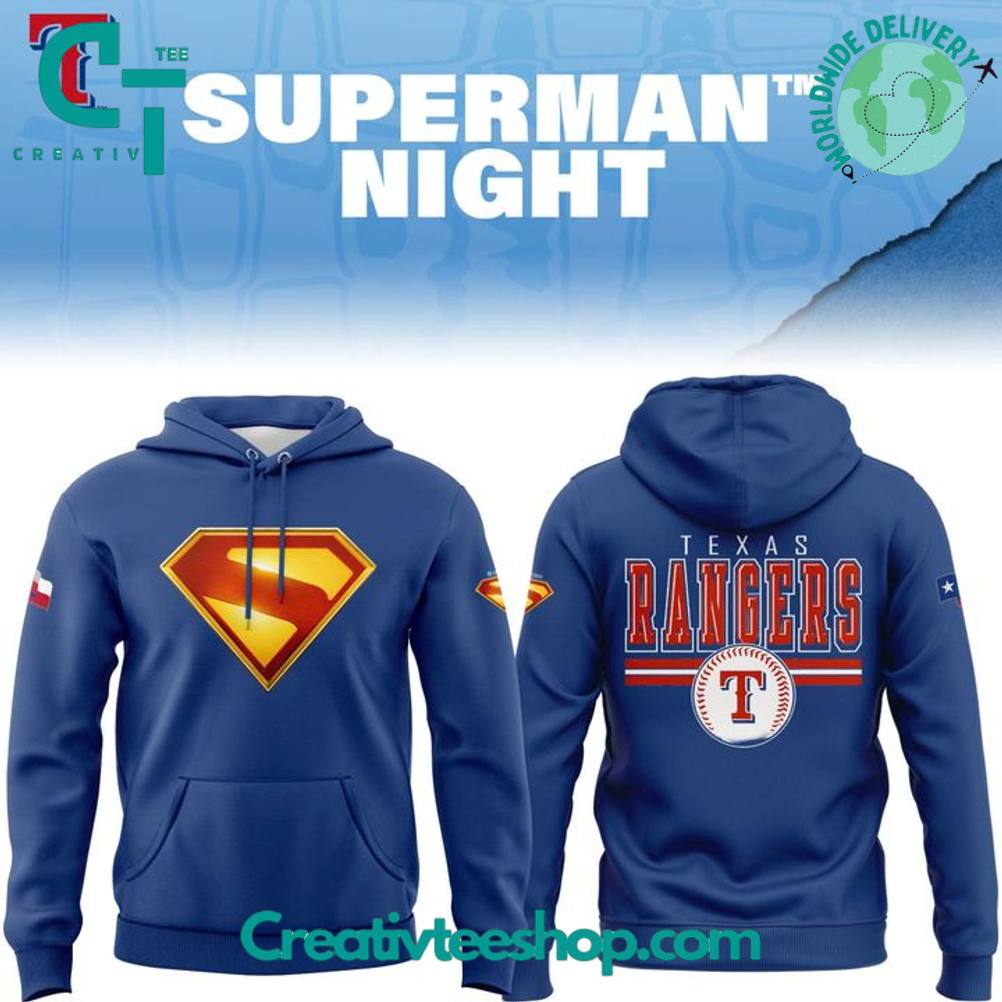 Texas Rangers Superman Night Hoodie – Special Edition