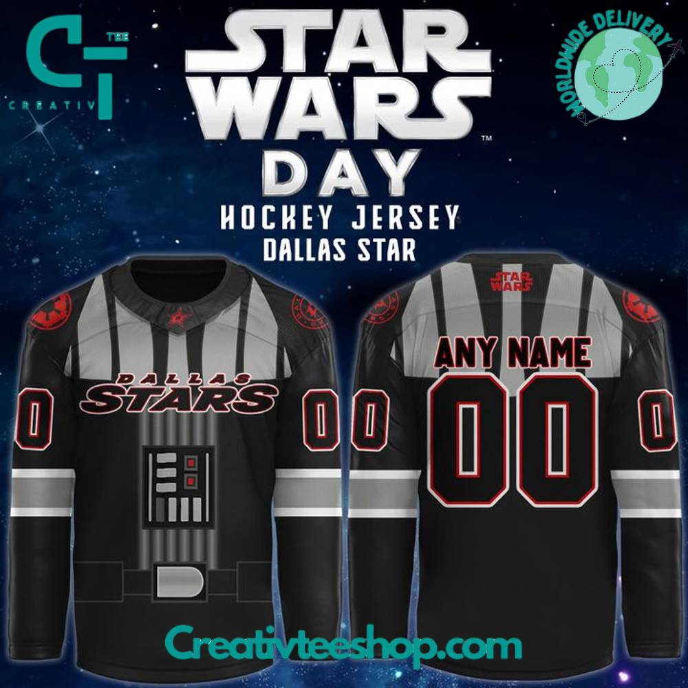 Dallas Stars x 2025 Star Wars Day Special Black Personalized Hockey Jersey