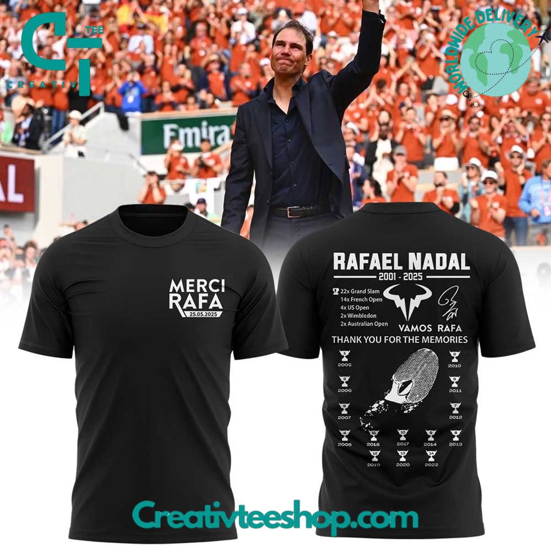 Merci Rafa The King of Clay Black Shirt – Limited Edition