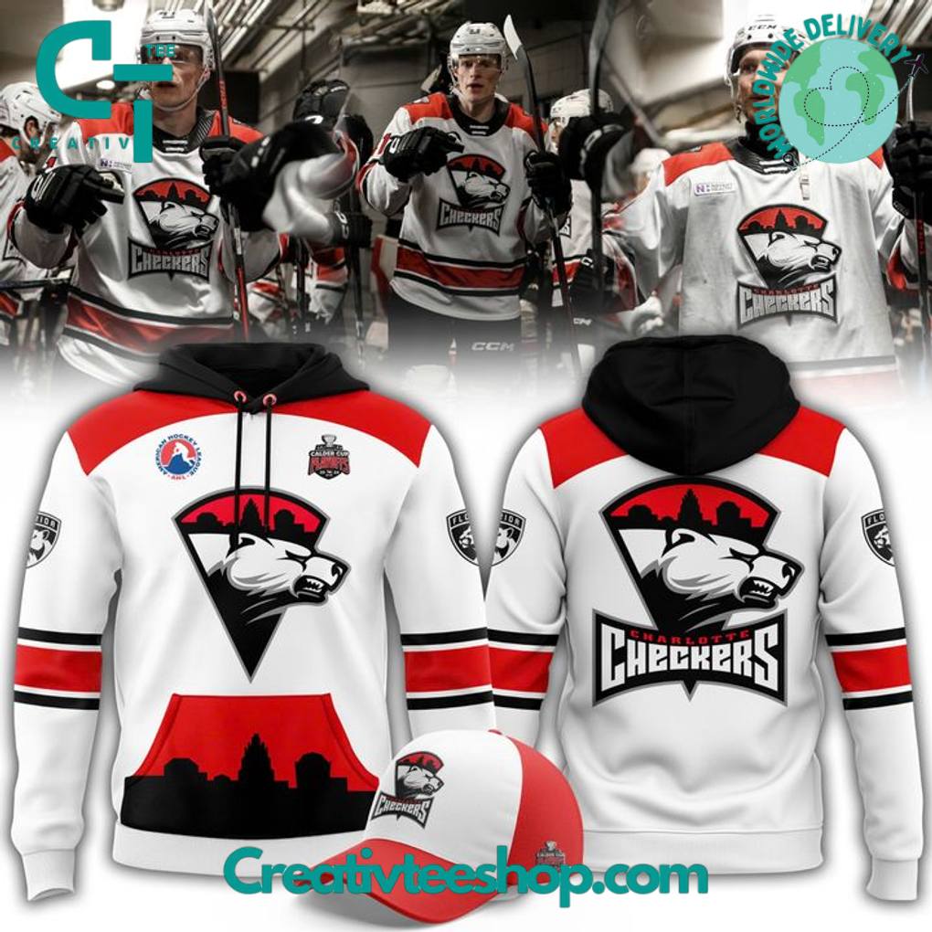 Charlotte Checkers Special New 2025 White Hoodie