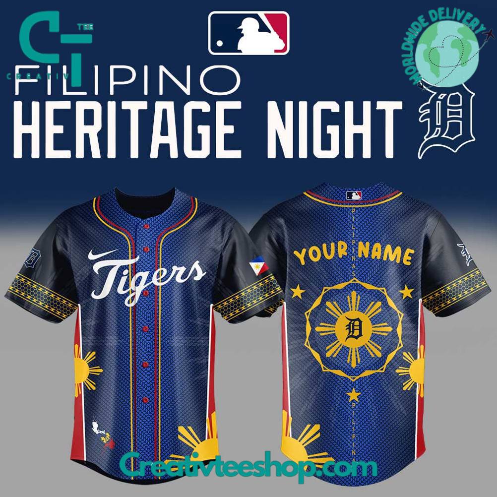Detroit Tigers Filipino Heritage Night Personalized Baseball Jersey
