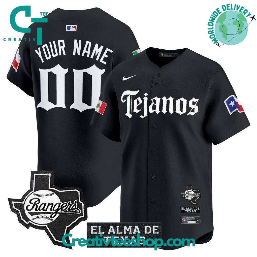 Texas Rangers Mexico Tejano Barrio Style Baseball Jersey