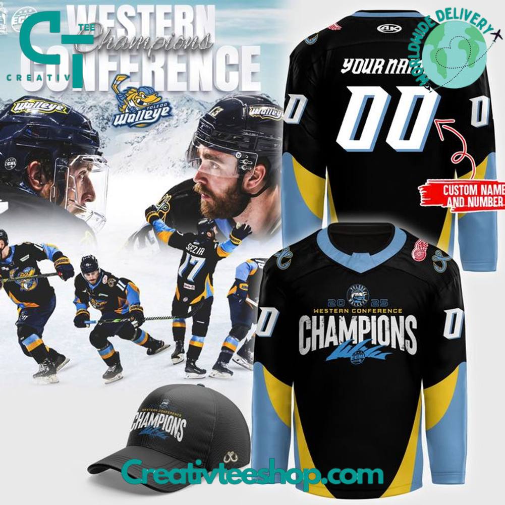 Toledo Walleye Western Conference Champions 2025 Personalized Hockey Jersey