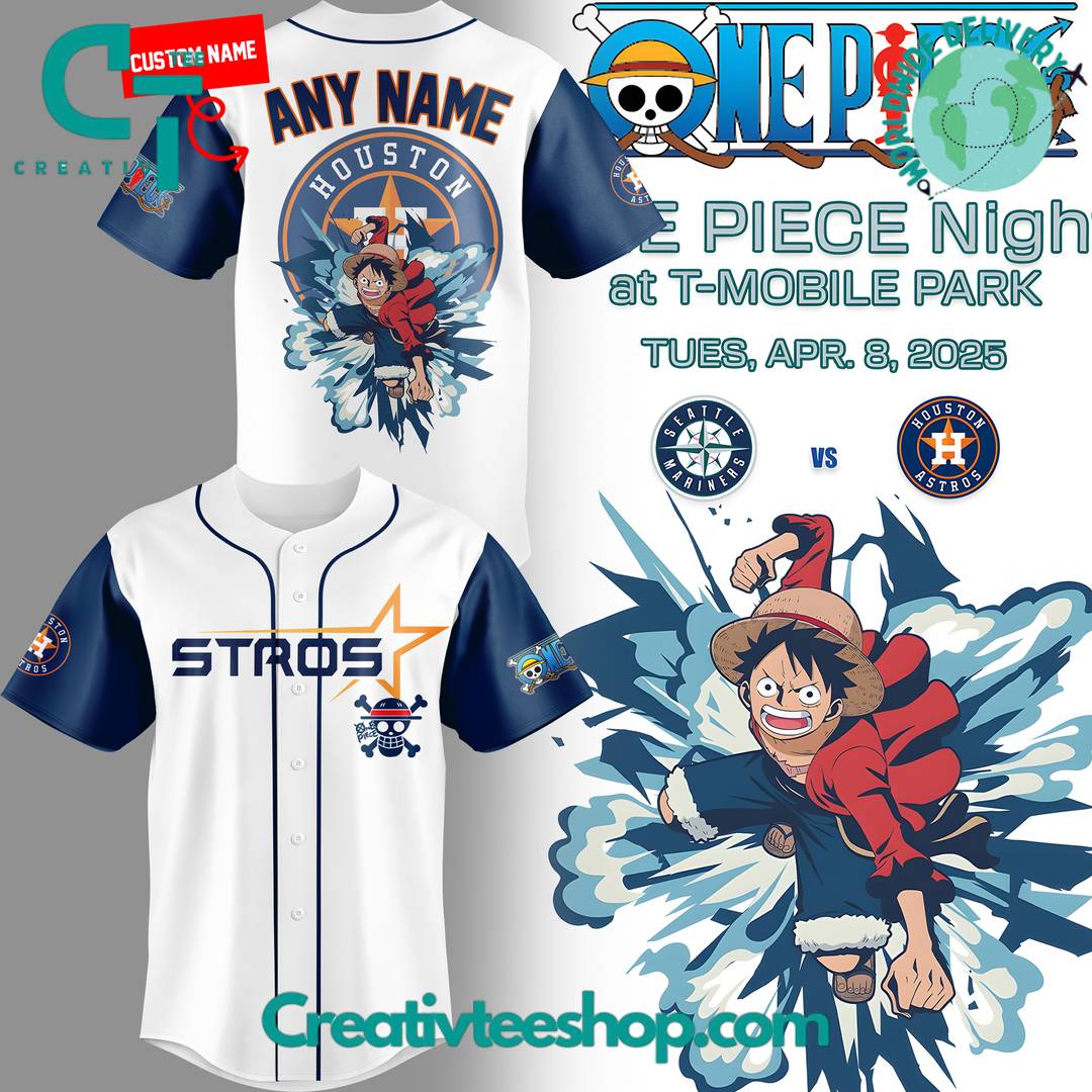 Houston Astros x One Piece Special White Baseball Jersey