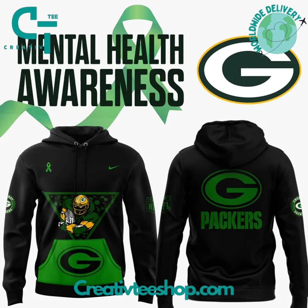 Green Bay Packers NFL Mental Health Awareness Month 2025 Special Hoodie