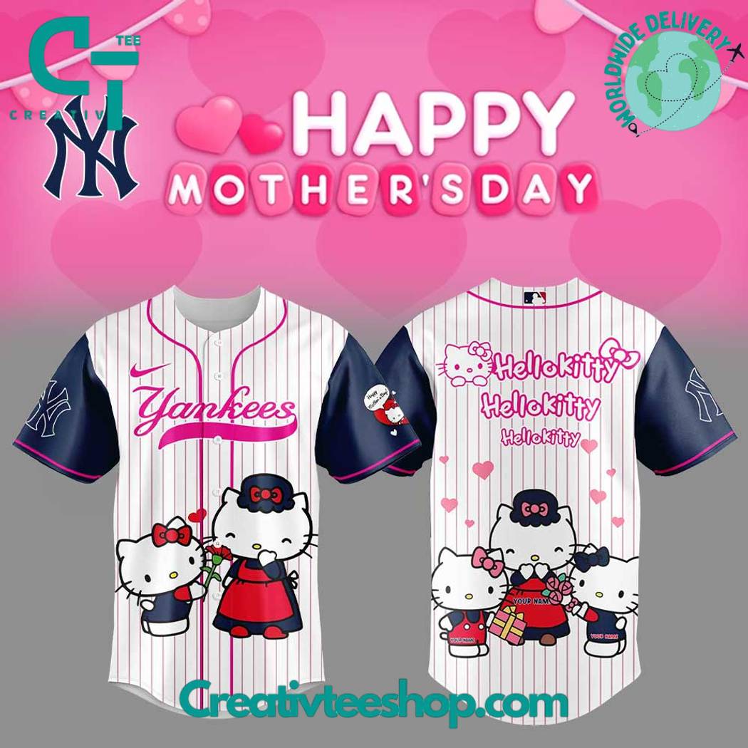 New York Yankees Hello Kitty Happy Mother’s Day 2025 Limited Baseball Jersey