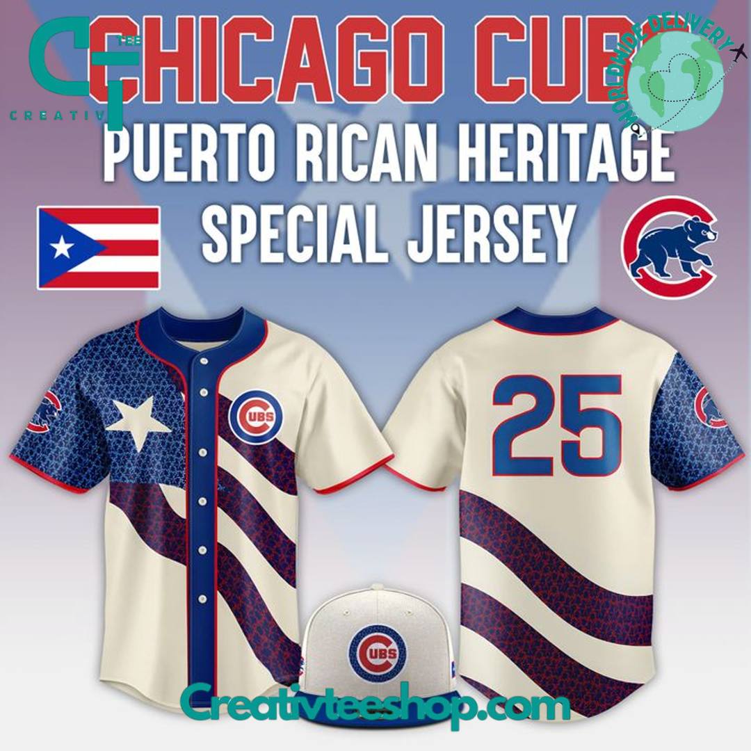 Chicago Cubs Puerto Rican Heritage 2025 Special Baseball Jersey