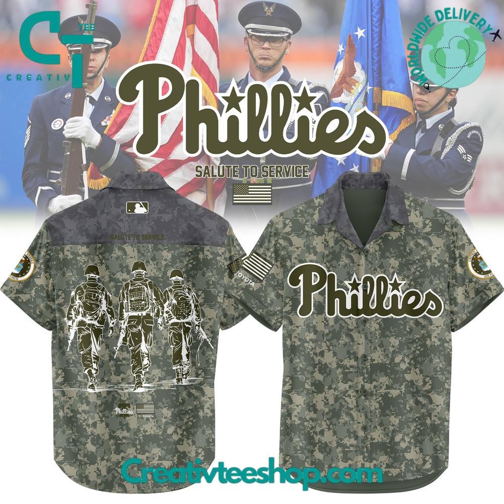 Philadelphia Phillies Army Camo Special Hawaiian Shirt