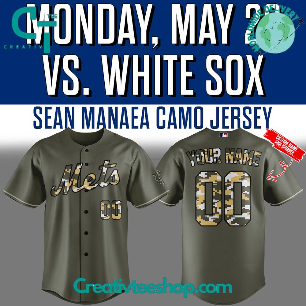 New York Mets Sean Manaea Camo Personalized Baseball Jersey