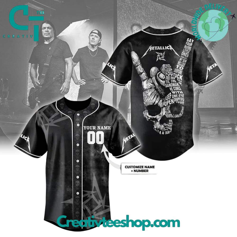 Metallica 2025 Tour Personalized Baseball Jersey