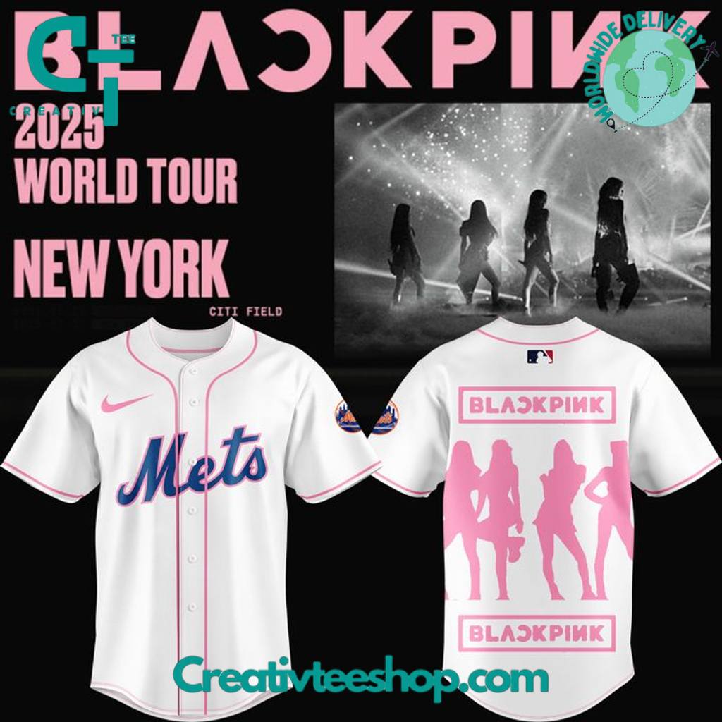 New York Mets x Blackpink 2025 World Tour Special White Baseball Jersey