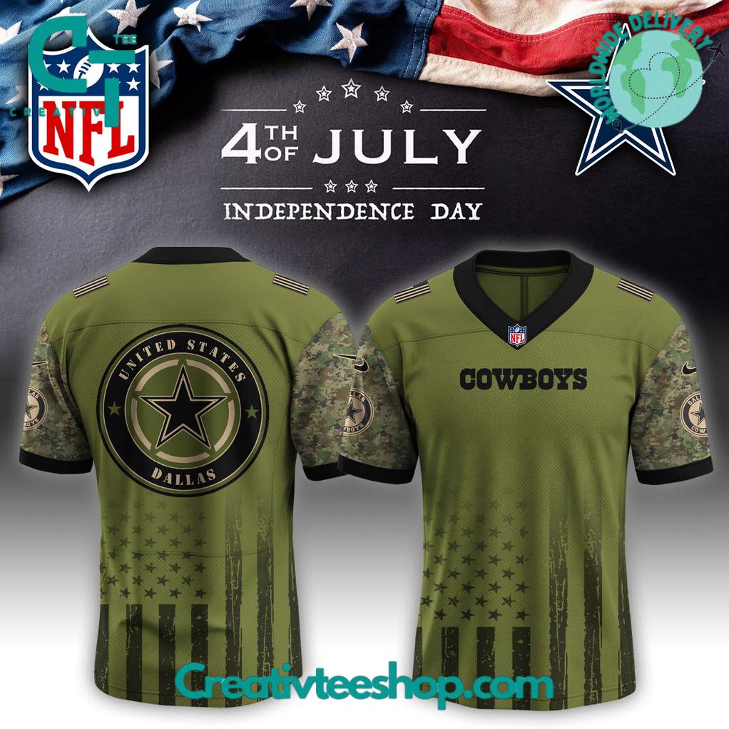 Dallas Cowboys x 4th of July Independence Day Special Green Football Jersey