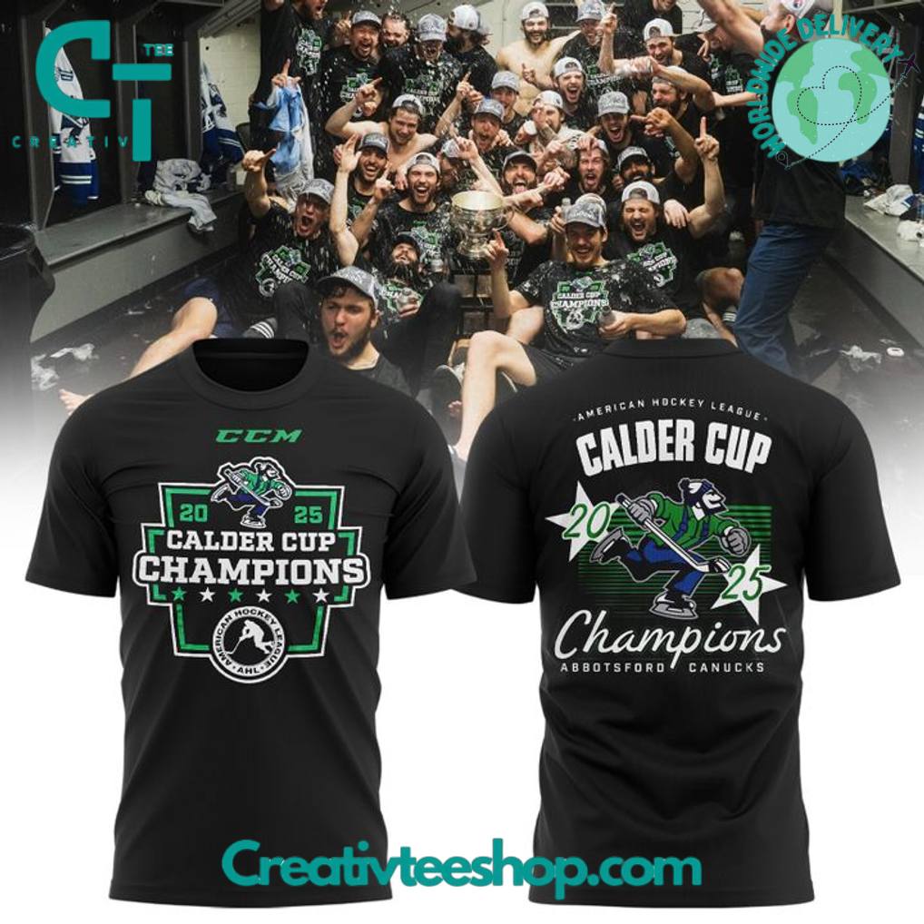 Abbotsford Canucks 2025 Calder Cup Champions Special Black Tee