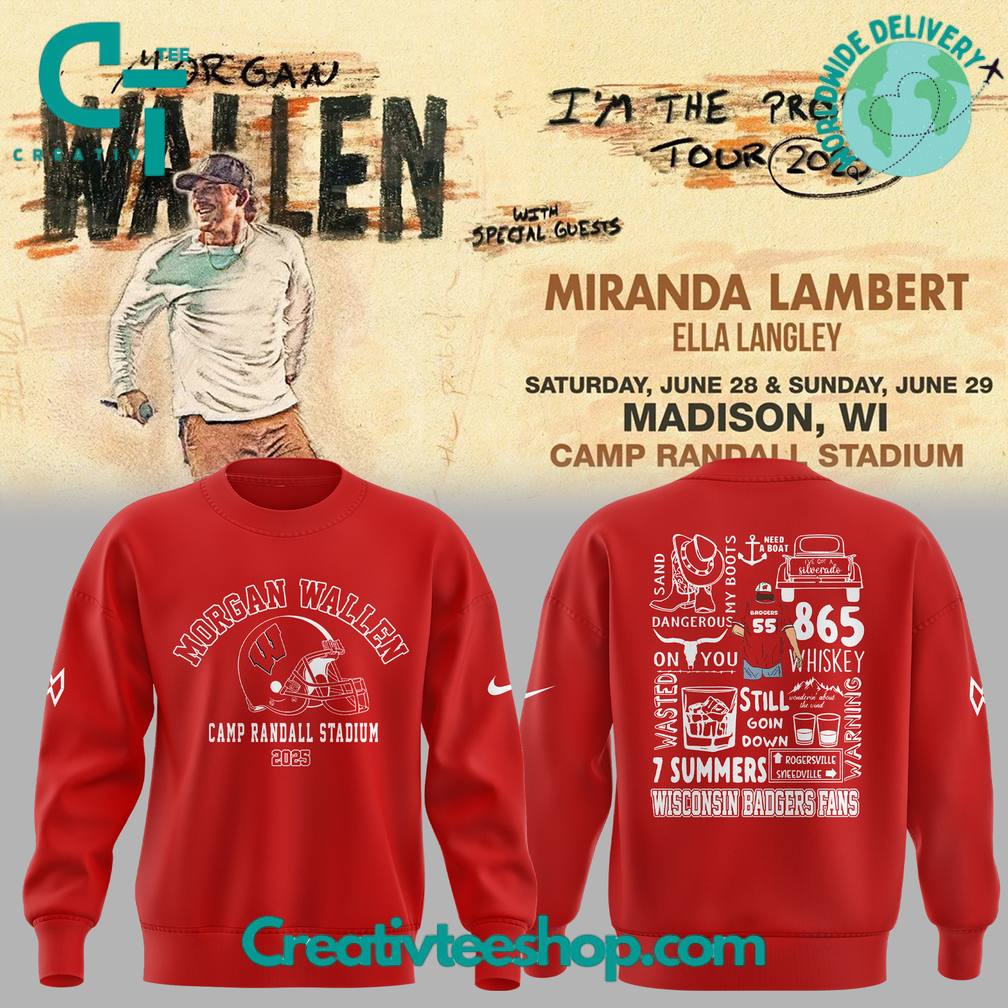 Wisconsin Badgers x Morgan Wallen “I’m the Problem Tour” 2025 Special Sweatshirt