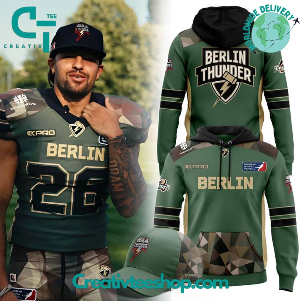 Berlin Thunder Veteranentag 2025 Green Camo Hoodie