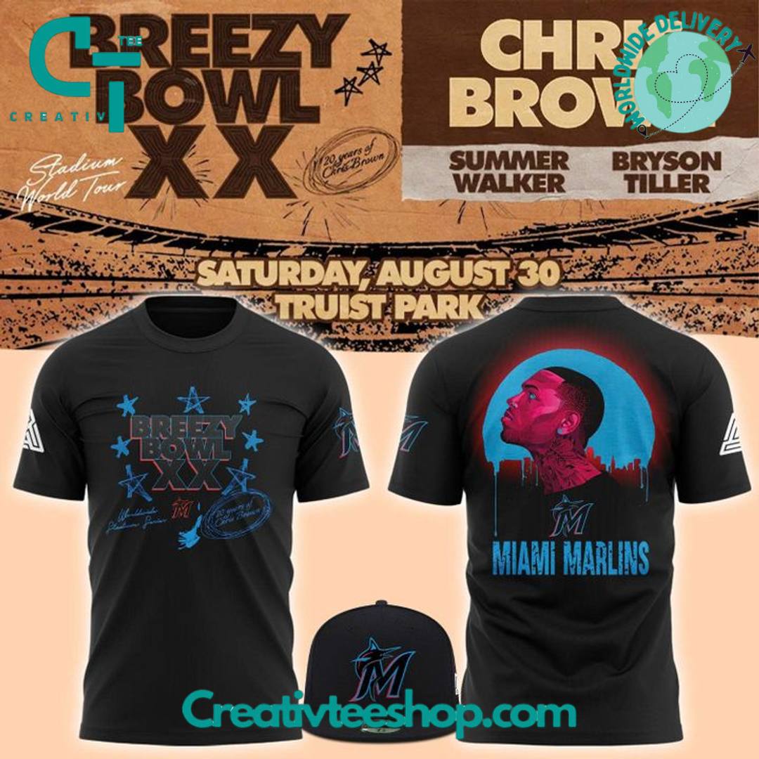 Miami Marlins x Chris Brown Breezy Bowl XX Concert Special Tee