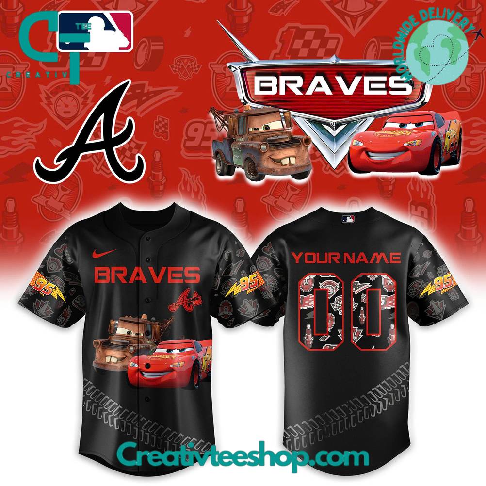 Atlanta Braves x Lightning McQueen Special Baseball Jersey