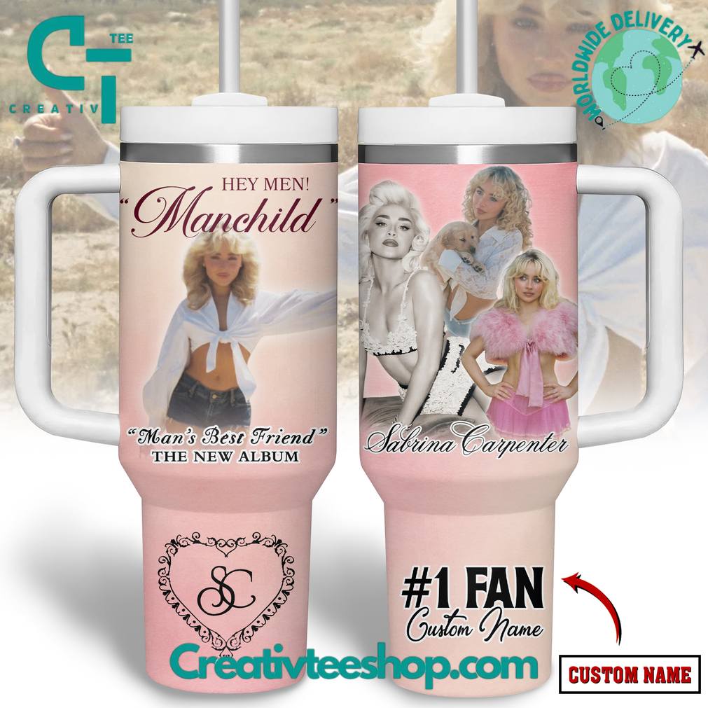 Sabrina Carpenter “Manchild” New MV Custom Tumbler 40oz with Handle