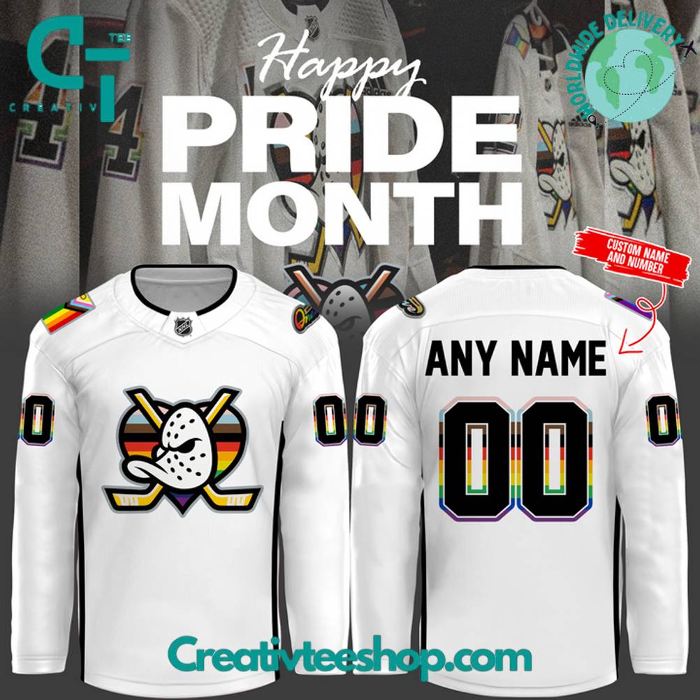Anaheim Ducks Happy Pride Month 2025 Personalized Hockey Jersey