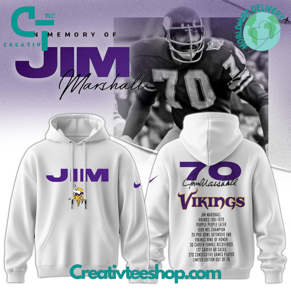 Minnesota Vikings “In Memory of Jim Marshall” Special Hoodie