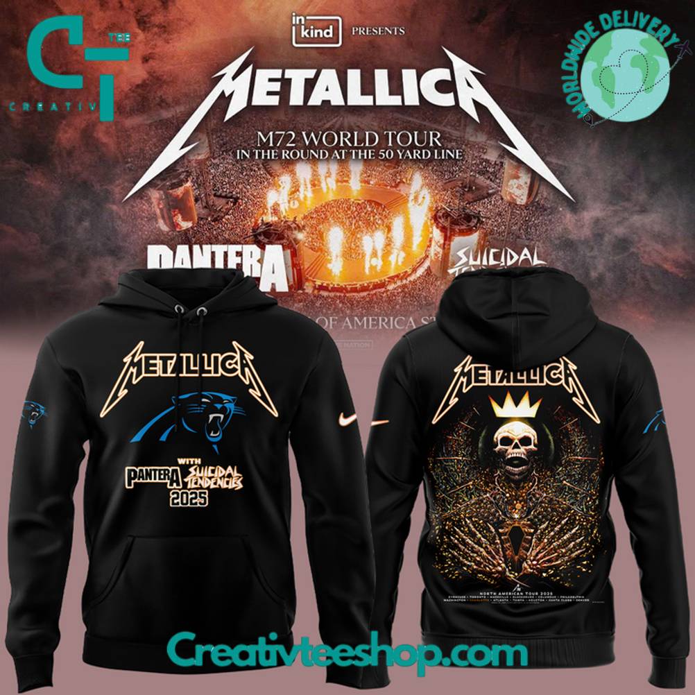 Metallica M72 World Tour 2025 x Carolina Panthers Special Hoodie
