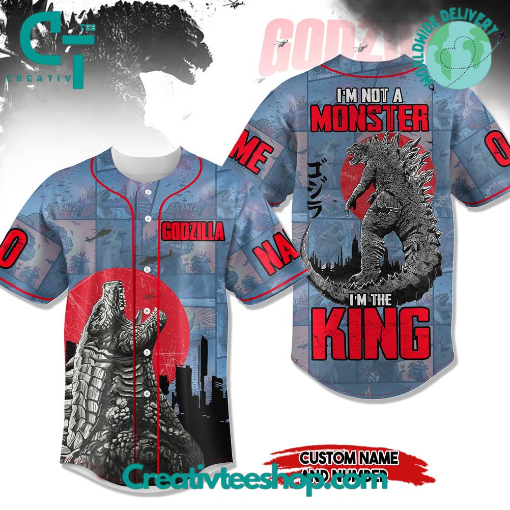 Godzilla “I’m Not Monster I’m A King” Baseball Jersey