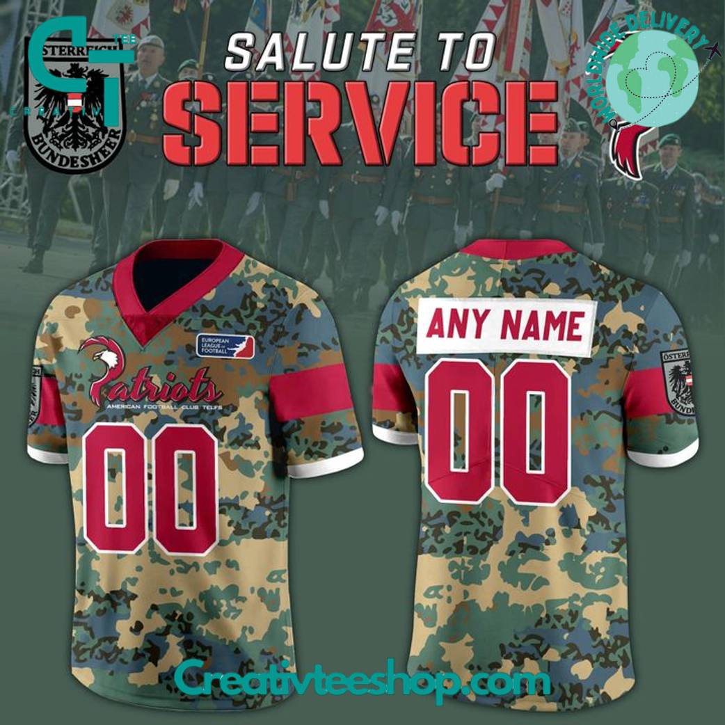 Telfs Patriots Panthers Salute to Service 2025 Camo Football Jersey