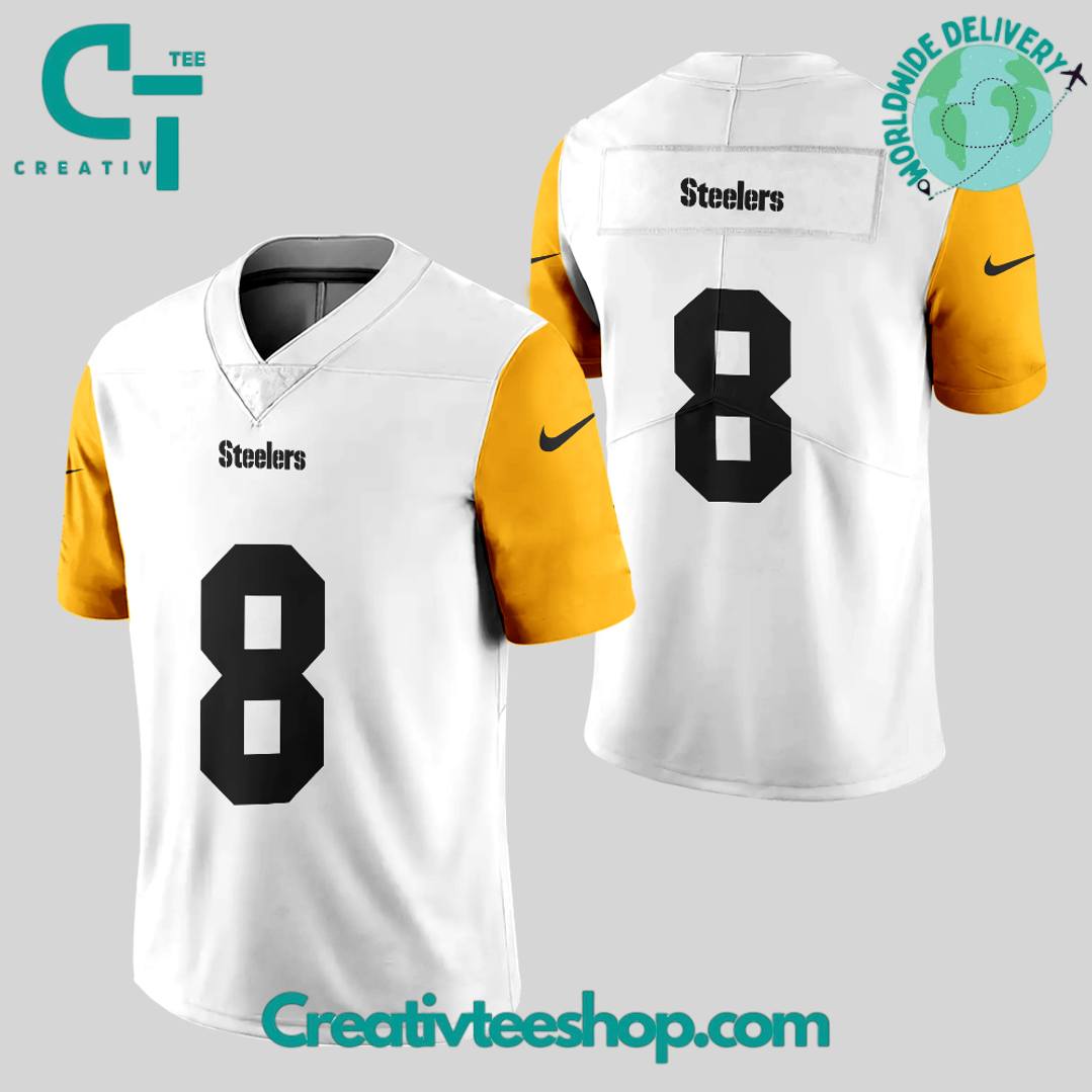 Aaron Rodgers Pittsburgh Steelers Classic White Gold Football Jersey