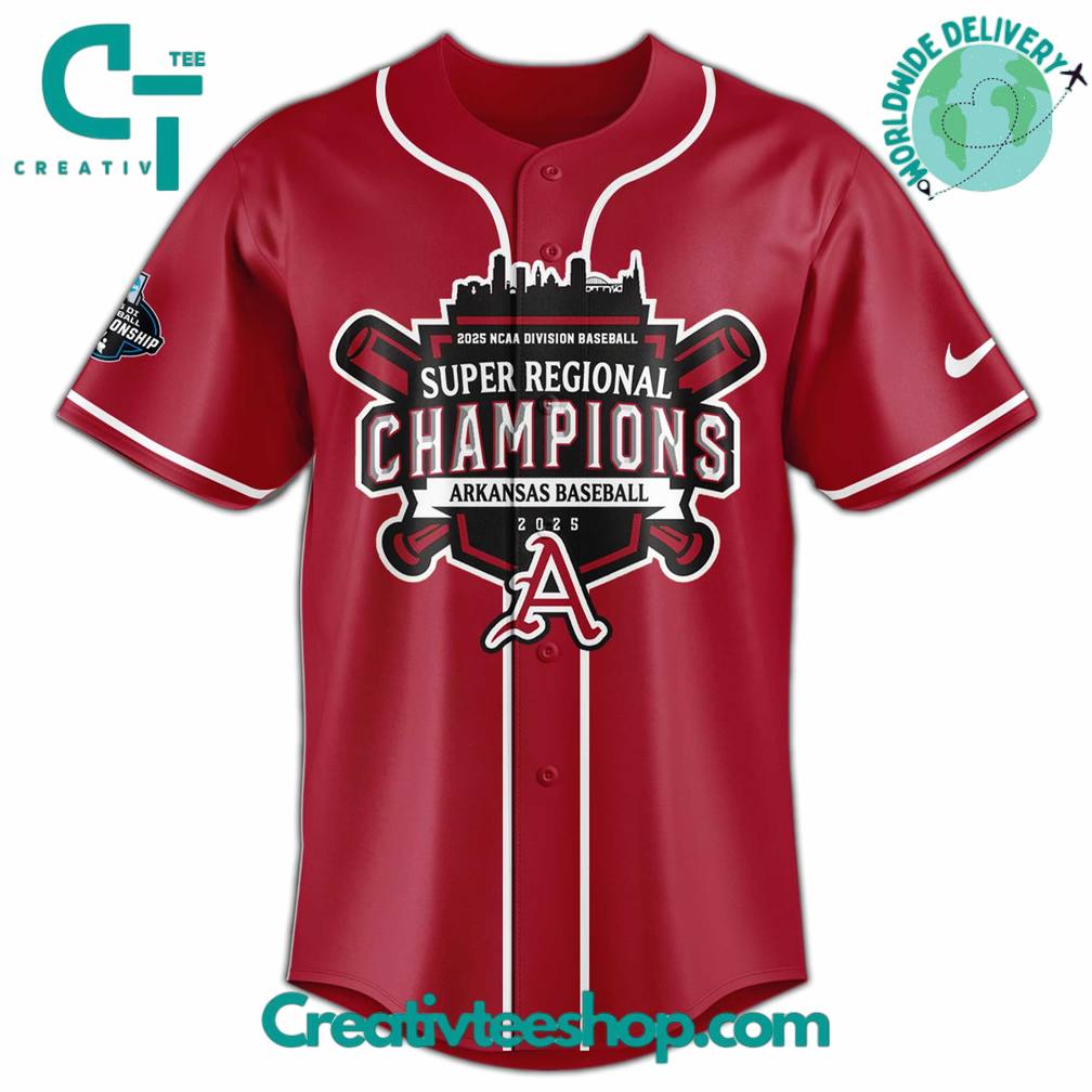 Arkansas Razorbacks 2025 Super Regional Champions Special Baseball Jersey
