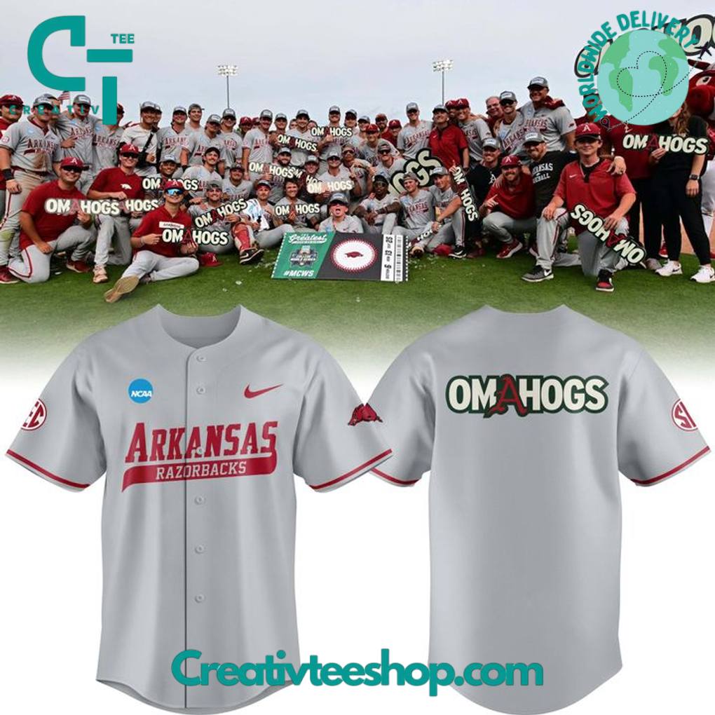Arkansas Razorbacks Baseball OMAHOGS Super Regional Champions 2025 Baseball Jersey