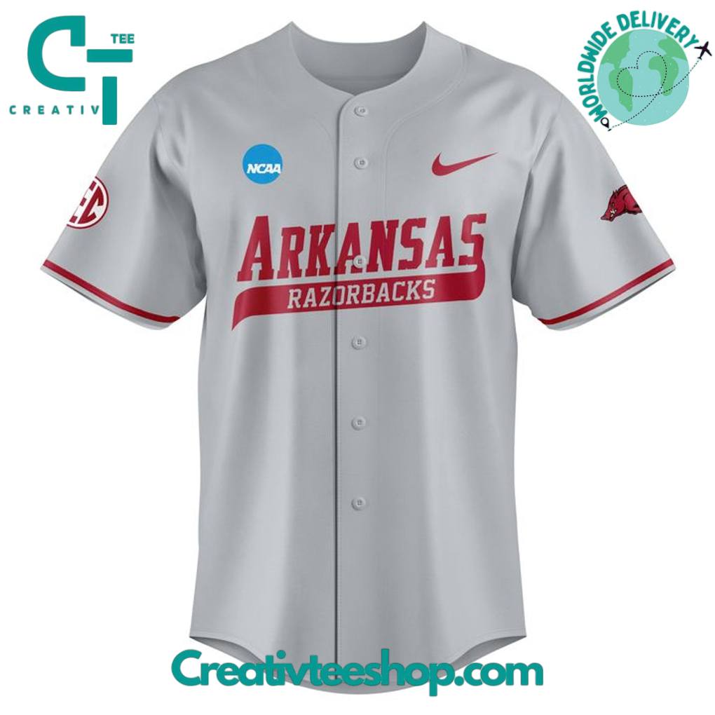 Arkansas Razorbacks Baseball OMAHOGS Super Regional Champions 2025 Baseball Jersey