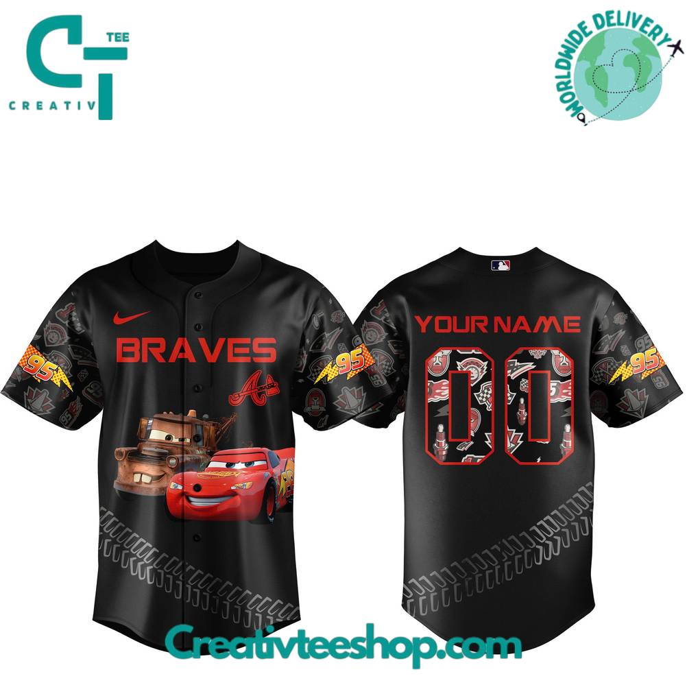 Atlanta Braves x Lightning McQueen Special Baseball Jersey