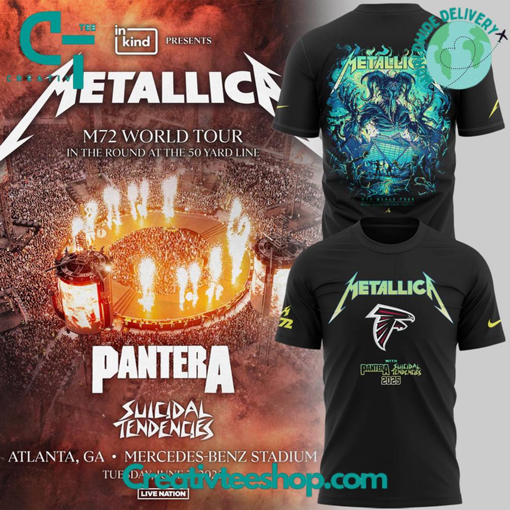 Atlanta Falcons x Metallica M72 World Tour With Pantera And Suicidal Tendencies Special Tee