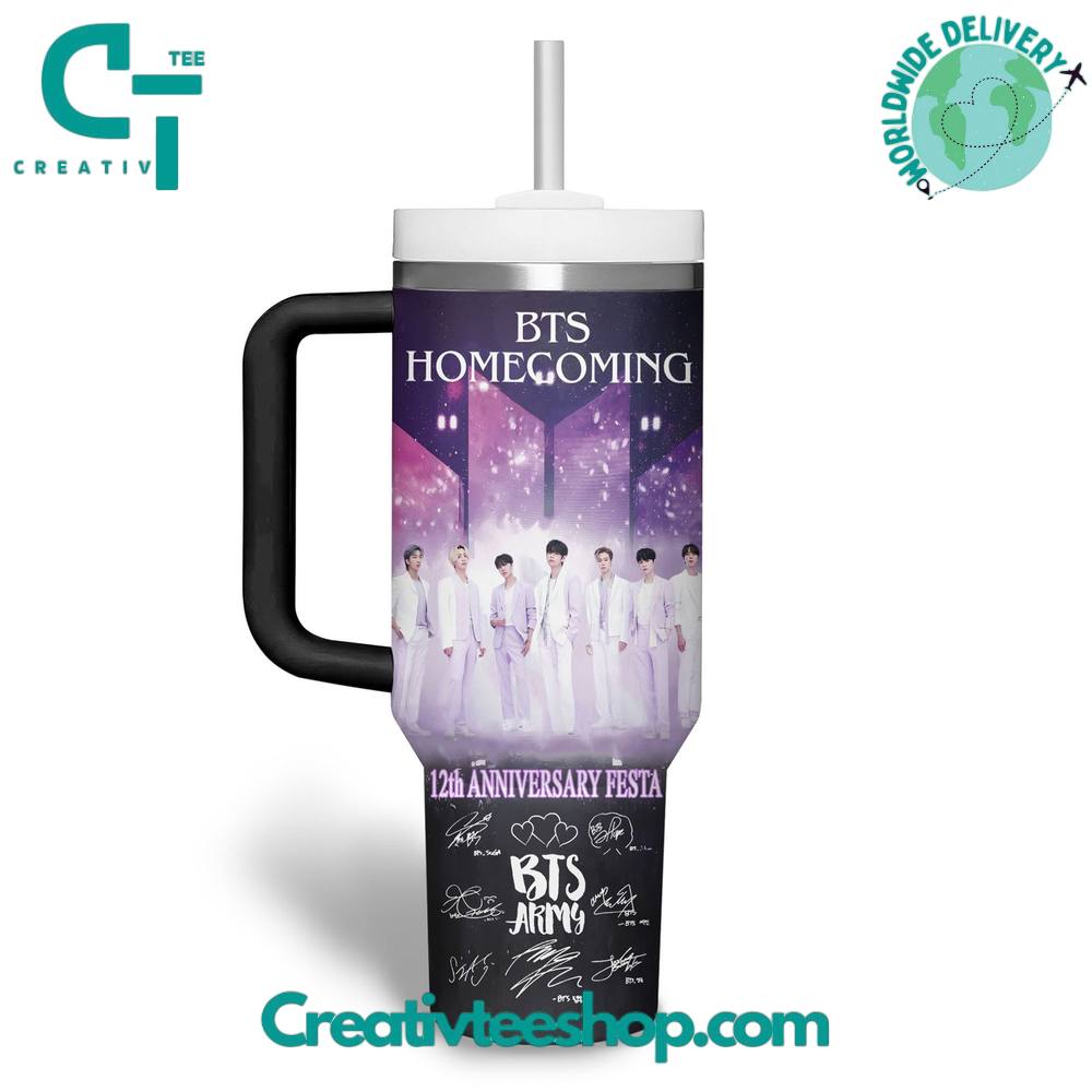 BTS Homecoming 12th Anniversary Festa Custom Tumbler 40oz with Handle