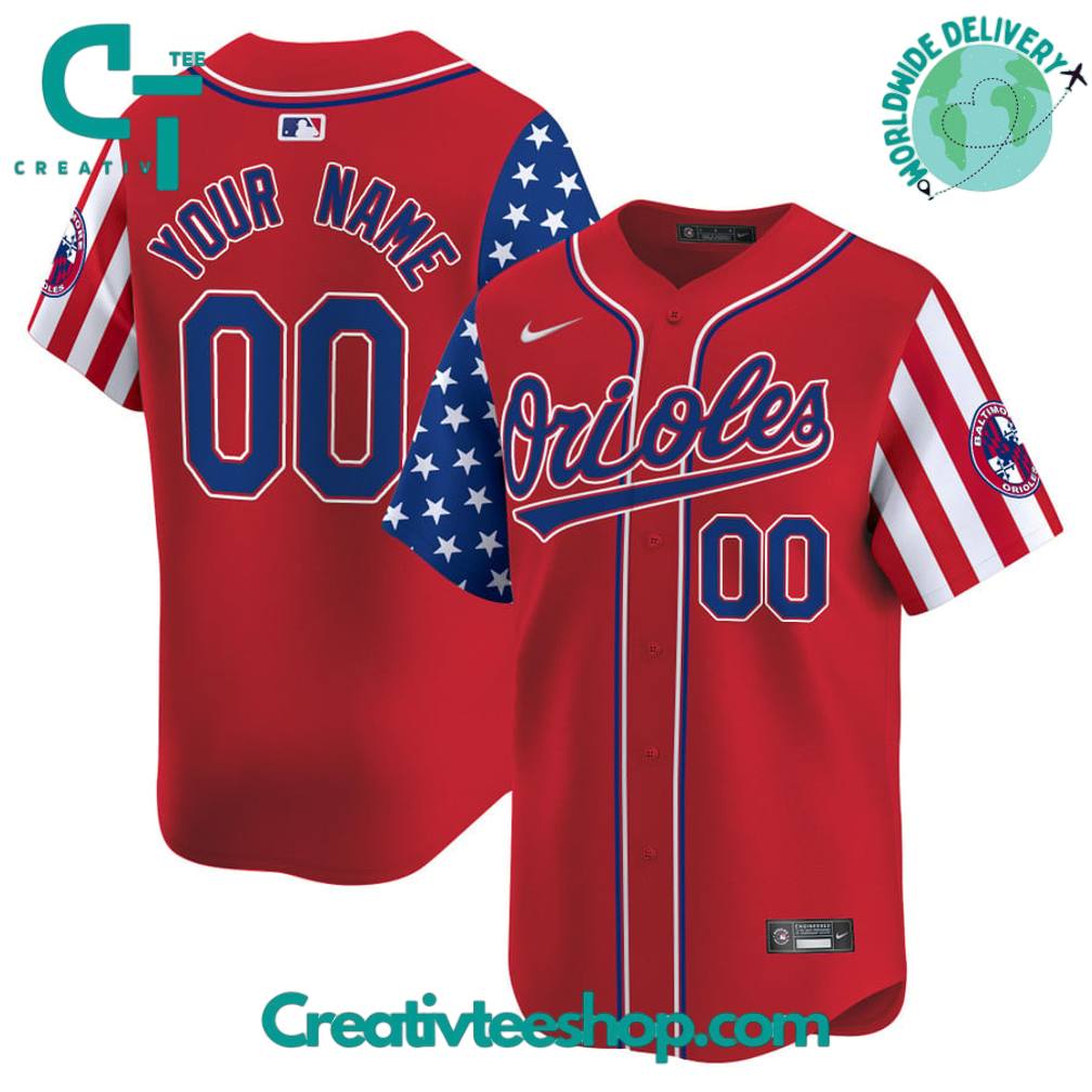 Baltimore Orioles 2025 Independence Day Personalized Baseball Jersey