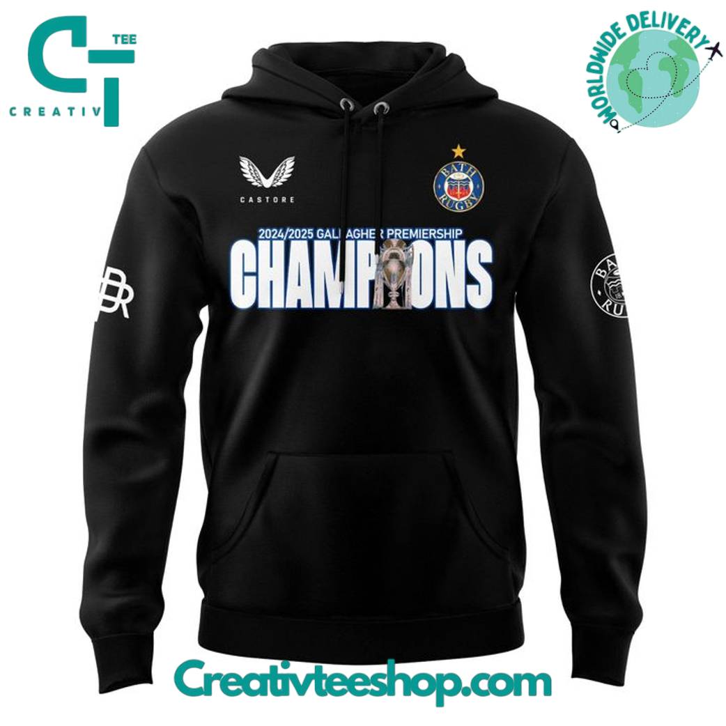 Bath Rugby Premiership Champions 2025 Treble Winner Hoodie