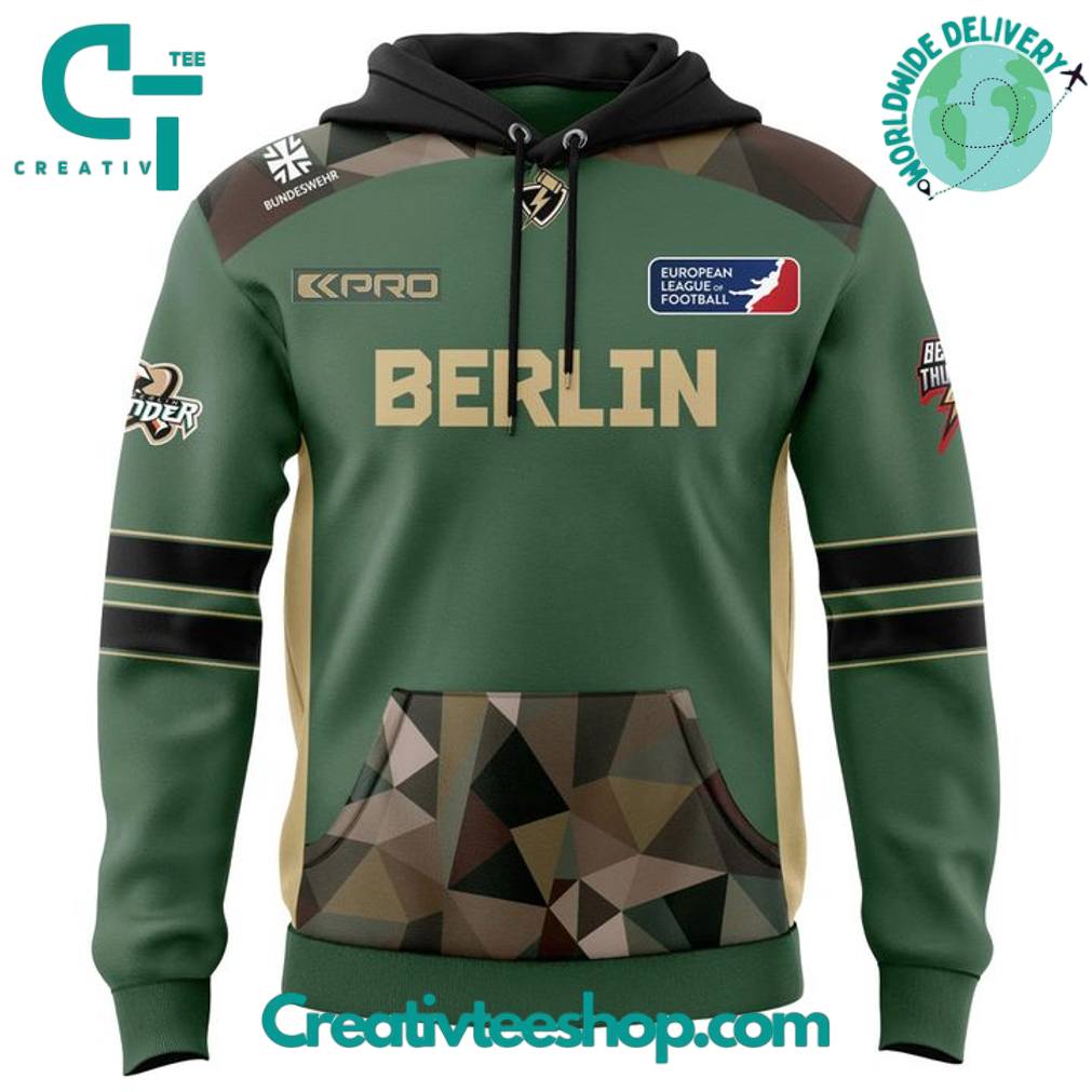 Berlin Thunder Veteranentag 2025 Green Camo Hoodie