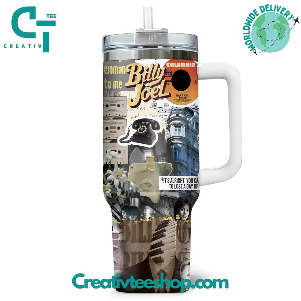 Billy Joel 2025 Tour Tumbler 40oz with Handle