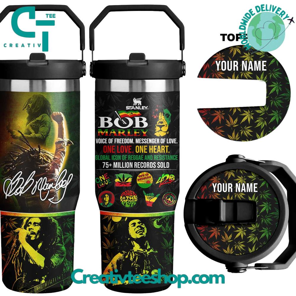 Bob Marley “One Love One Heart” 30 OZ IceFlow Flip Straw Tumbler