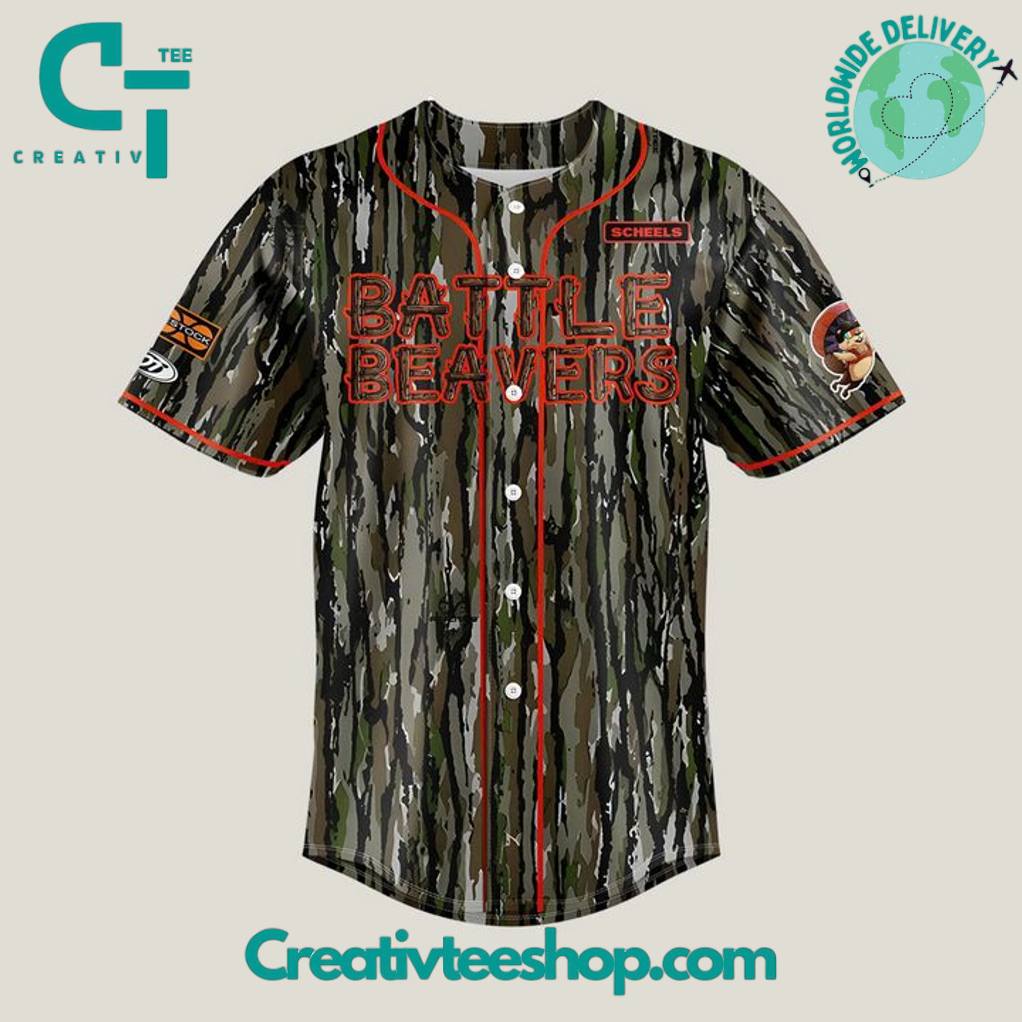 Boise Battle Beavers Baseball Camo Custom Baseball Jersey