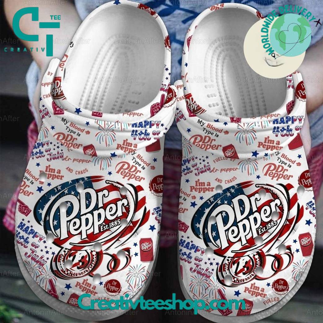 Dr Pepper American Flag 4 of July Independence Day Crocs Shoes