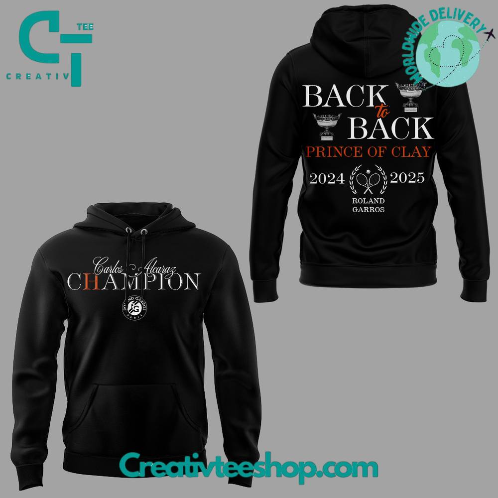 Carloz Alcaraz Roland Garros 2025 Champions Back-to-Back Special Hoodie