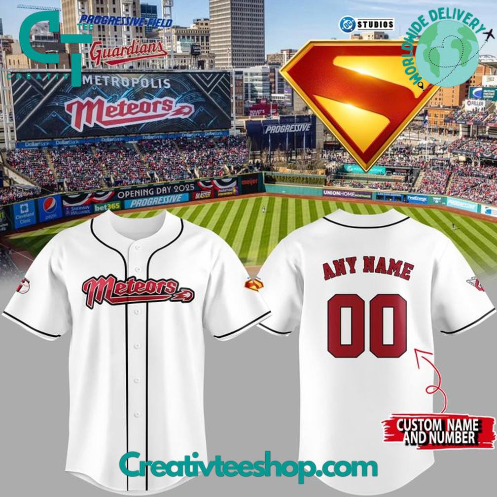 Cleveland Guardians “Superman Night Metropolis Meteors” Personalized Baseball Jersey