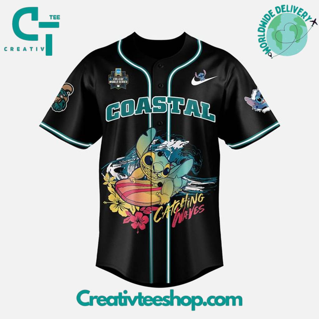 Coastal Carolina Chanticleers x 2025 Lilo & Stitch Personalized Baseball Jersey