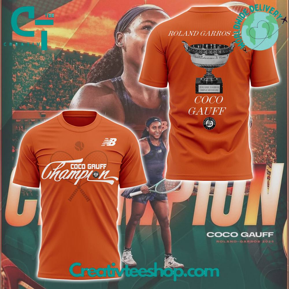 Coco Gauff Roland Garros 2025 Champions Special Tee