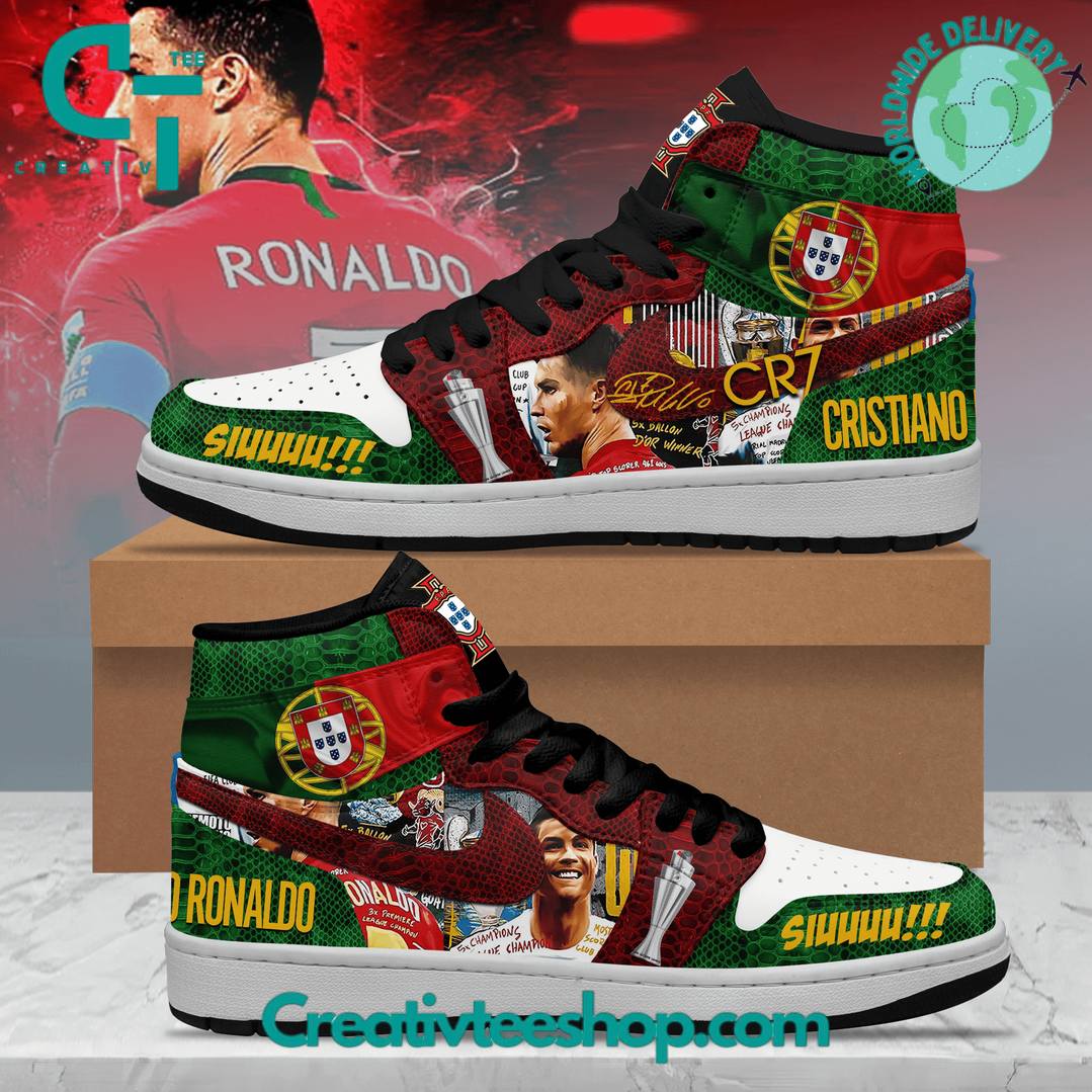 Cristiano Ronaldo in Portugal National Football Team “Siuuuuu!” Special Edition Air Jordan 1 Sneaker