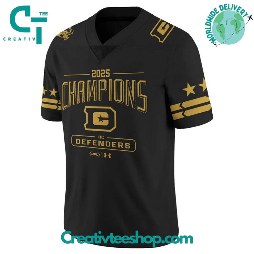 DC Defenders 2025 United Football League Champions Special Black Football Jersey