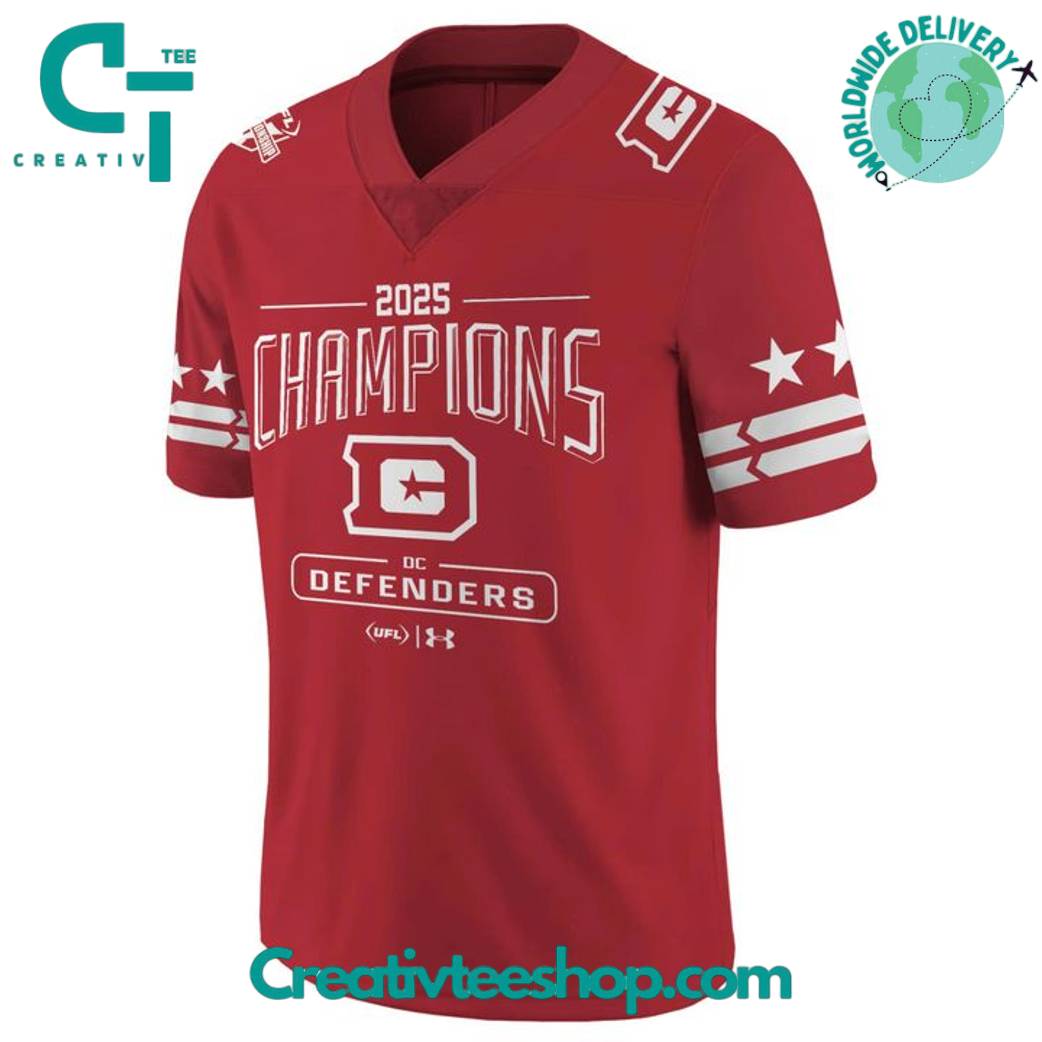 DC Defenders 2025 United Football League Champions Special Red Custom Jersey