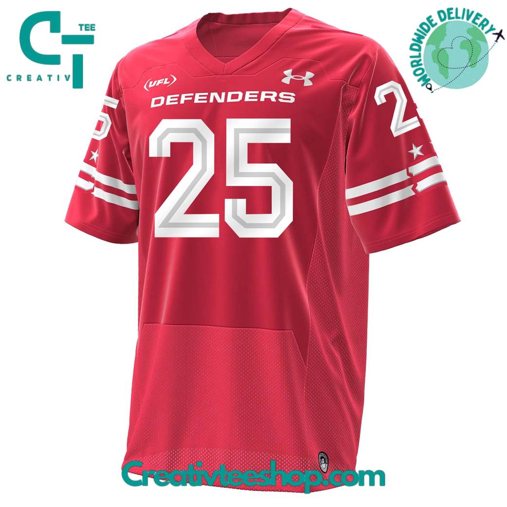 DC Defenders 2025 United Football League Special Red Jersey
