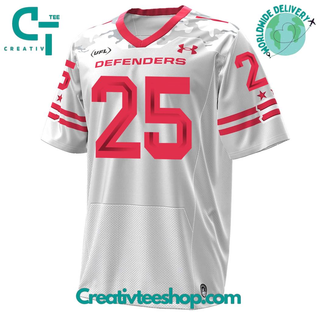 DC Defenders 2025 United Football League Special White Jersey